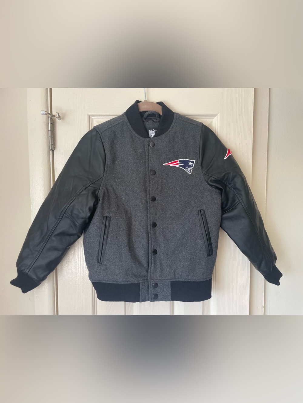New England Patriots Youth Small S 8 Football Varsity Jacket NFL Wool Blend